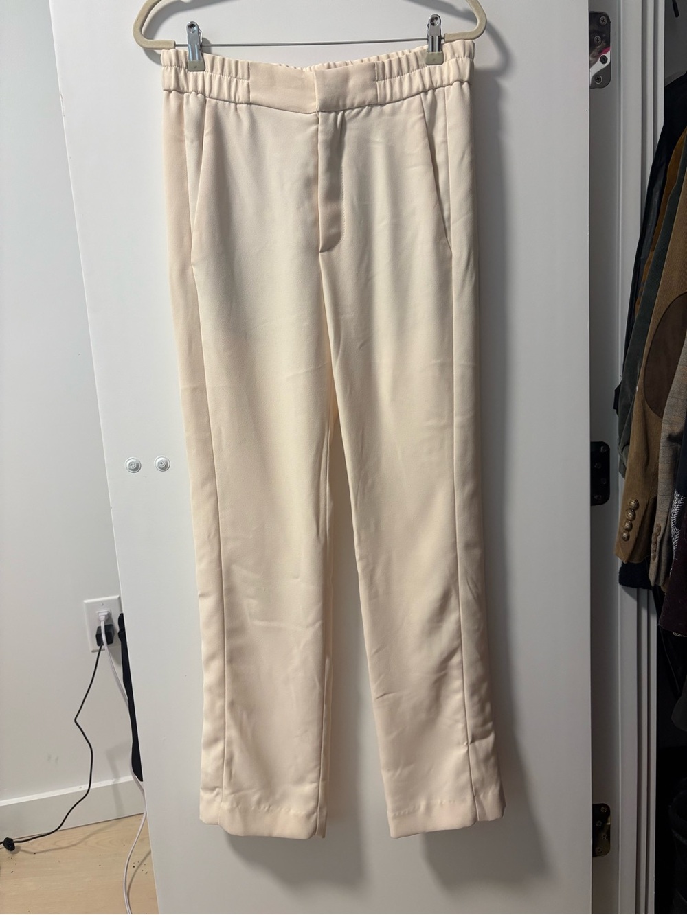 NWT - Dondup Cream “Pantalone Xenia” Straight-Leg Pants